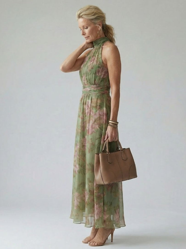 Calandra | Damen Blumen Halter Midikleid - Floral - Image 3