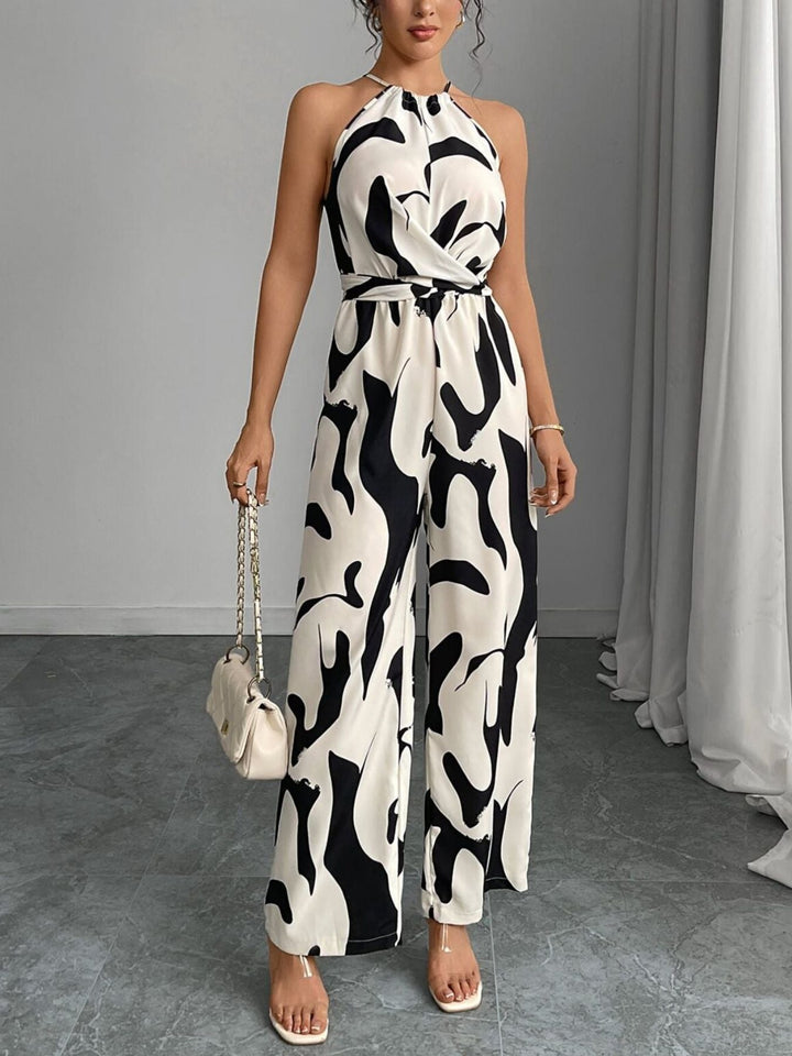 Calinda | Damen Neckholder Jumpsuit Weites Bein - Image 1