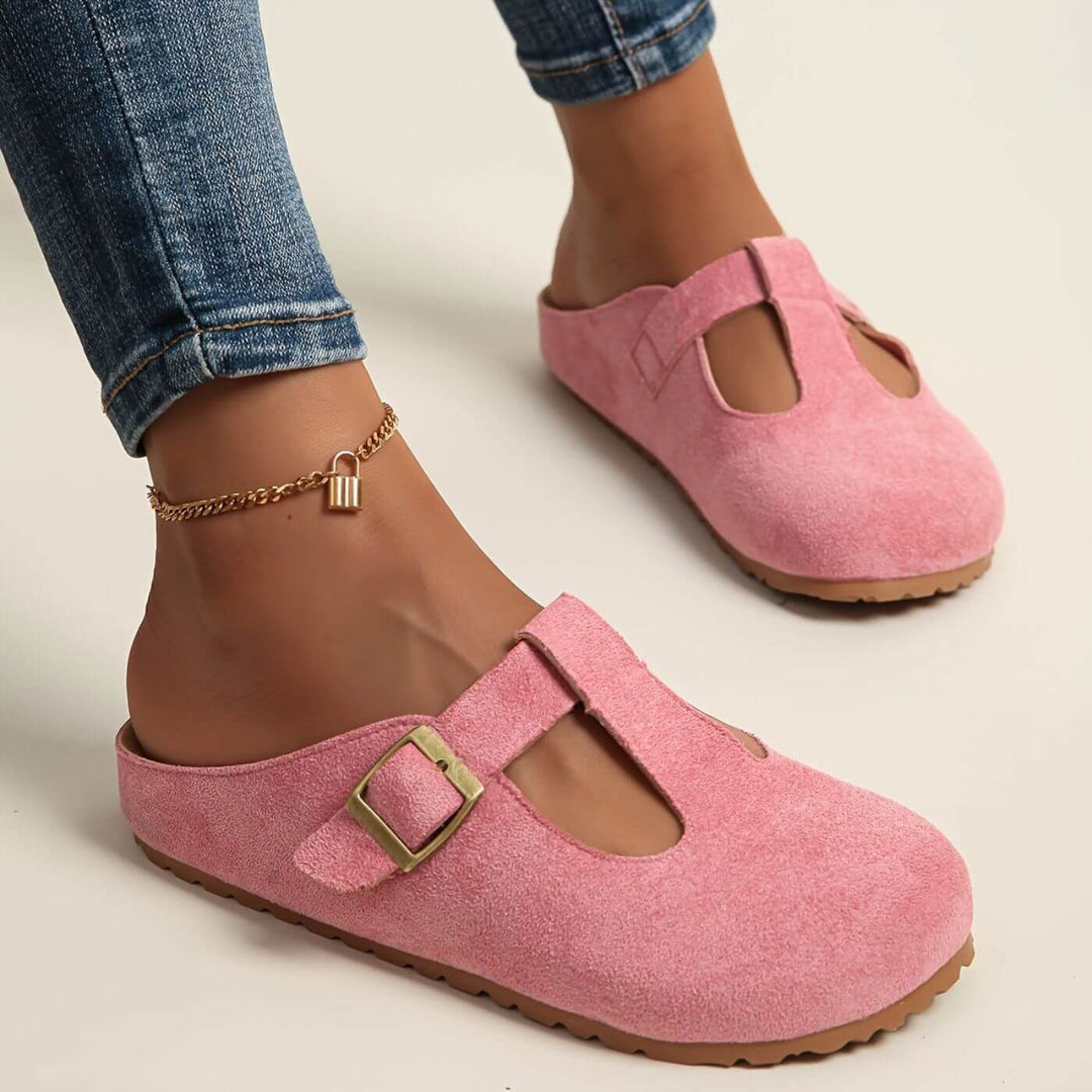 Calista | Damen T-Riemen Clogs Gelb - Yellow - Image 2