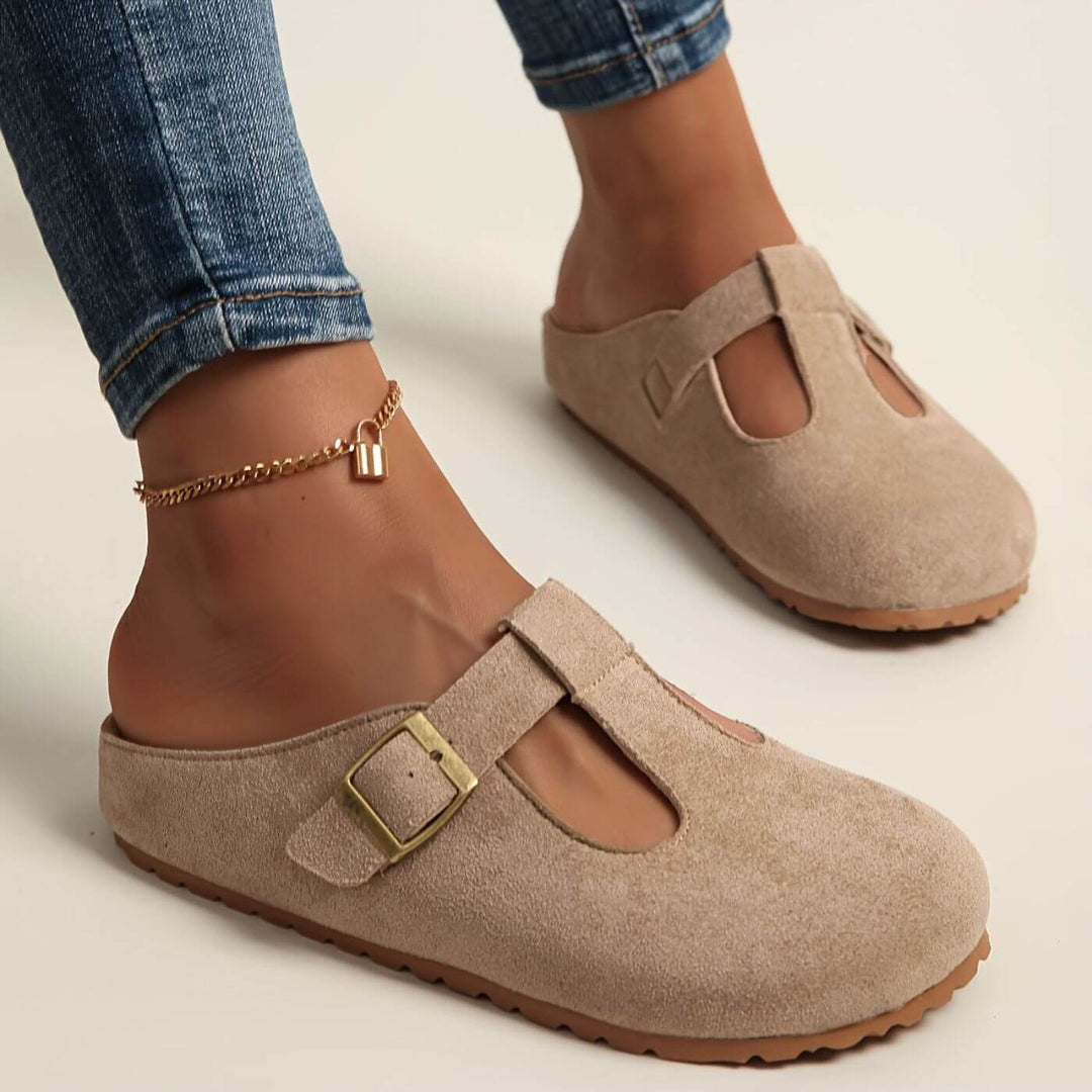 Calista | Damen T-Riemen Clogs Gelb - Yellow - Image 3