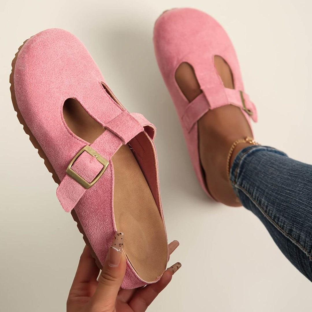 Calista | Damen T-Riemen Clogs Gelb - Yellow - Image 4