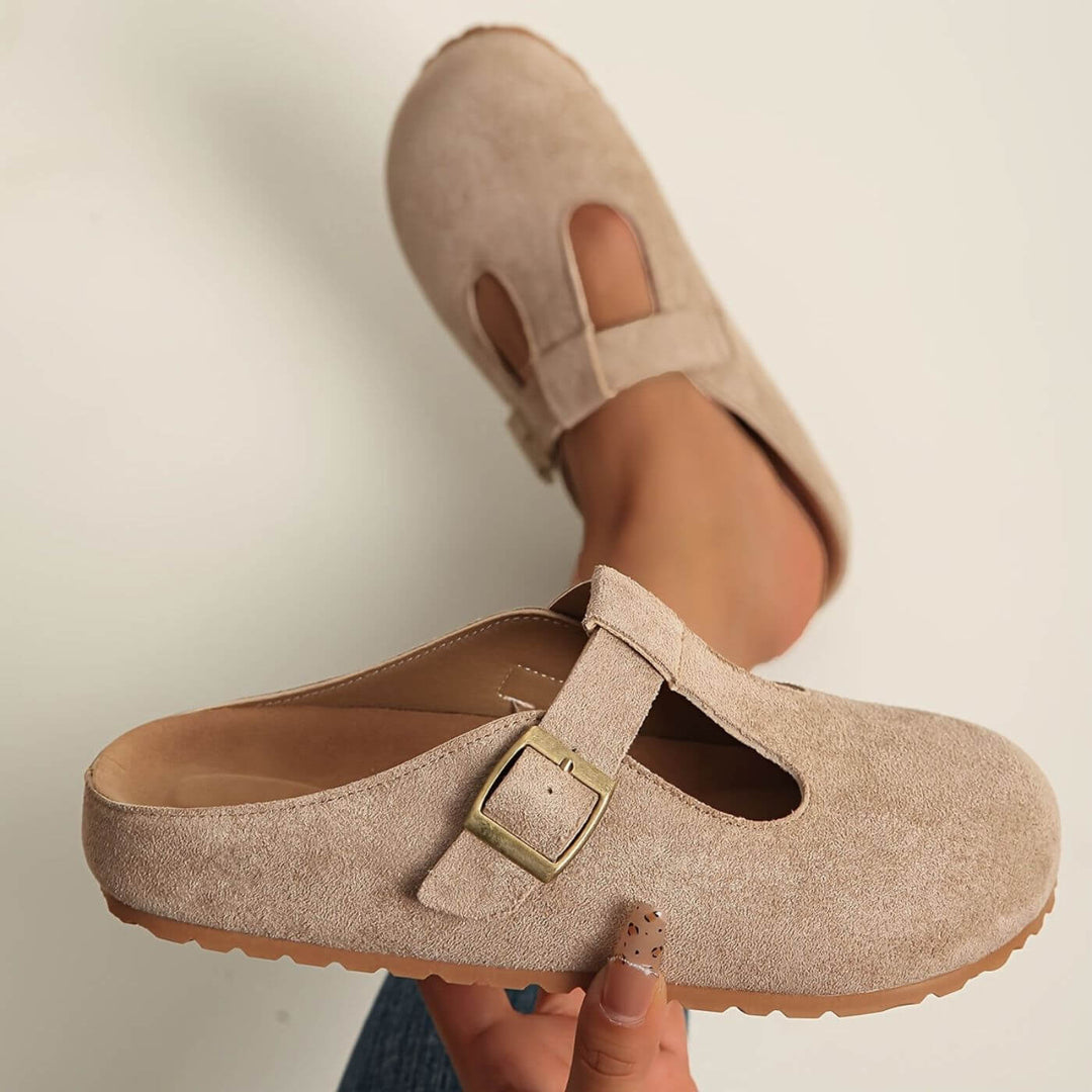 Calista | Damen T-Riemen Clogs Gelb - Yellow - Image 5