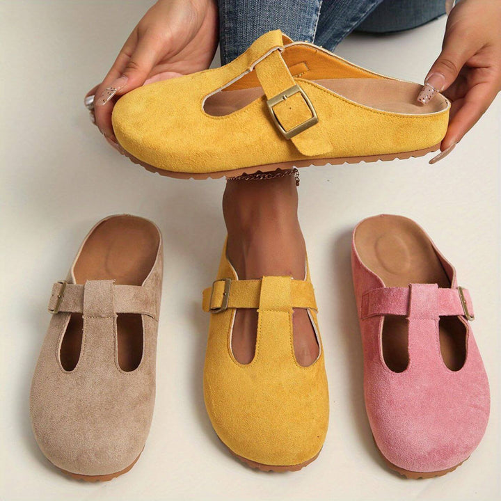 Calista | Damen T-Riemen Clogs Gelb - Yellow - Image 6