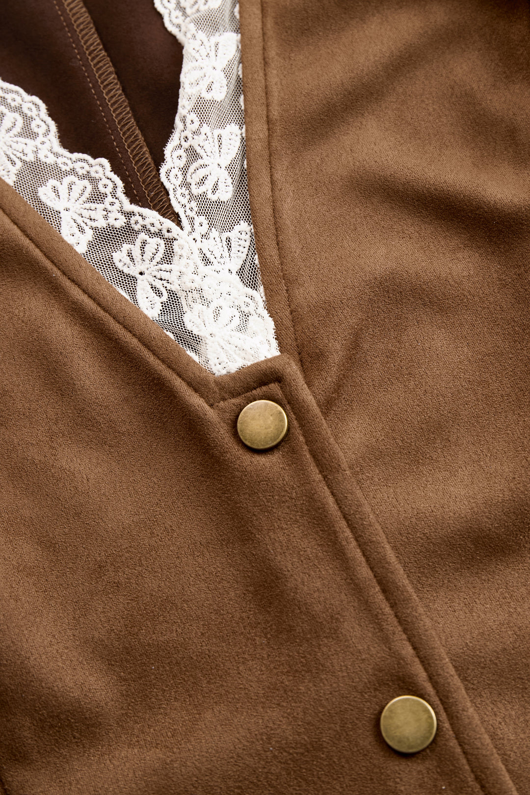 Calliope | Damen Western Langarm Spitzenärmel Bluse - Brown - Image 7