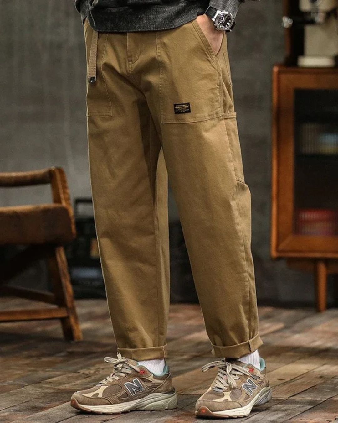 Rex | Herren-Cargohose, lockere Passform, Vintage-Waschung