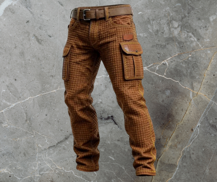 Cole | Herren Cargohose Slim Fit Strukturmuster Seitentaschen