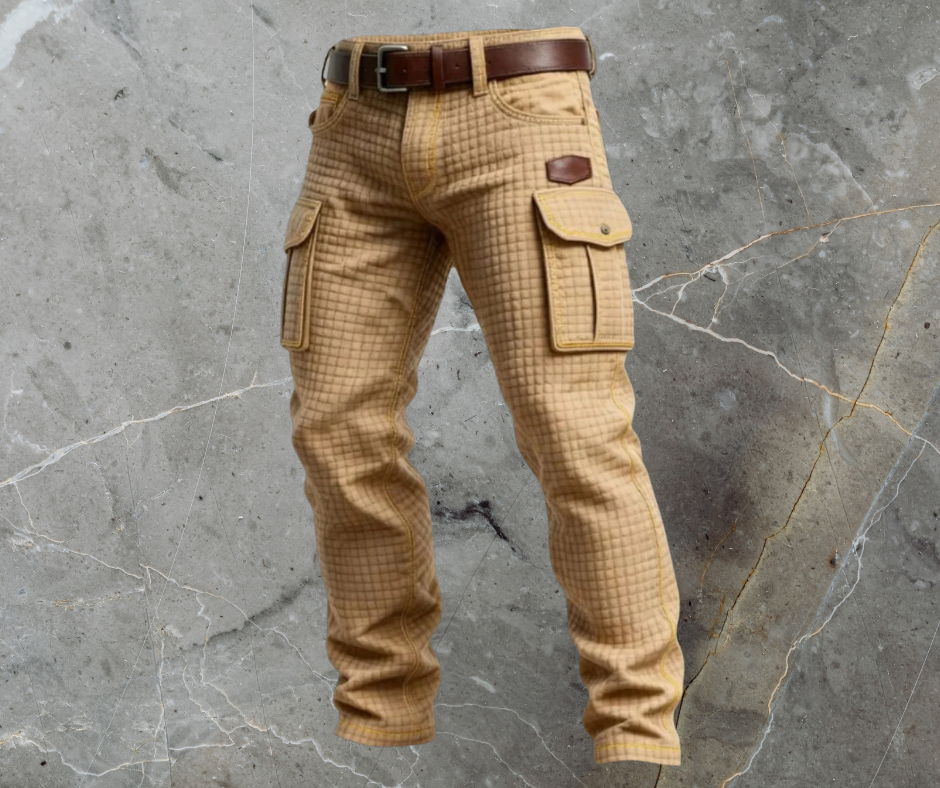 Cole | Herren Cargohose Slim Fit Strukturmuster Seitentaschen