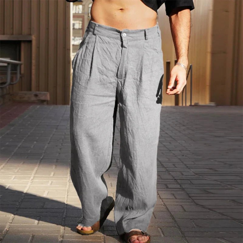 Casimir | Herren Weite Hose Falten Entspannte Passform - Brown - Image 6