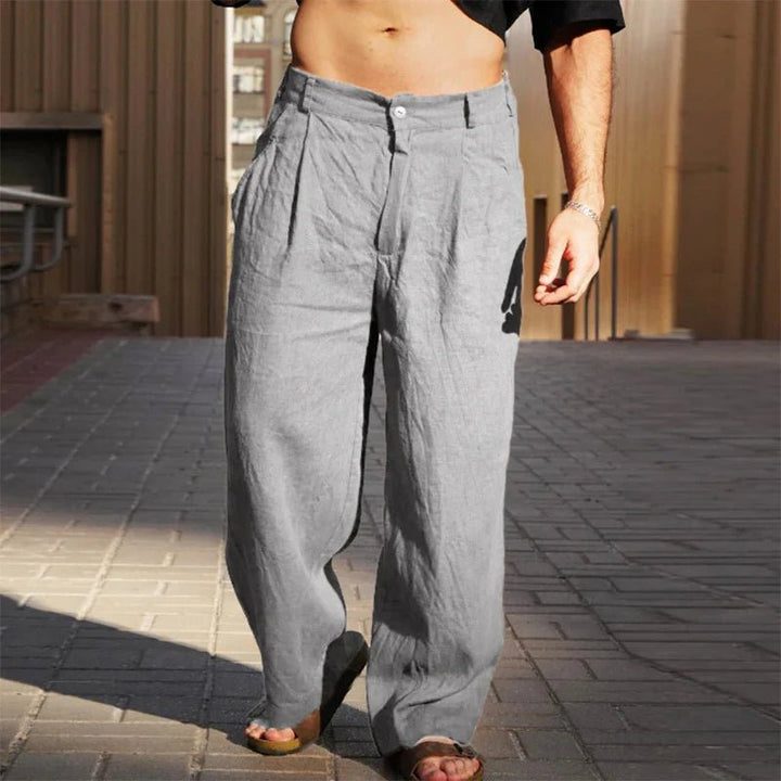 Casimir | Herren Weite Hose Falten Entspannte Passform - Brown - Image 6
