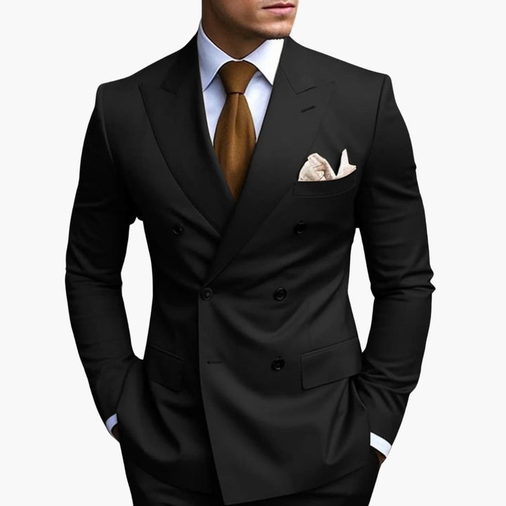 Casper | Herren Zweireiher Business Anzug - Black - Image 1