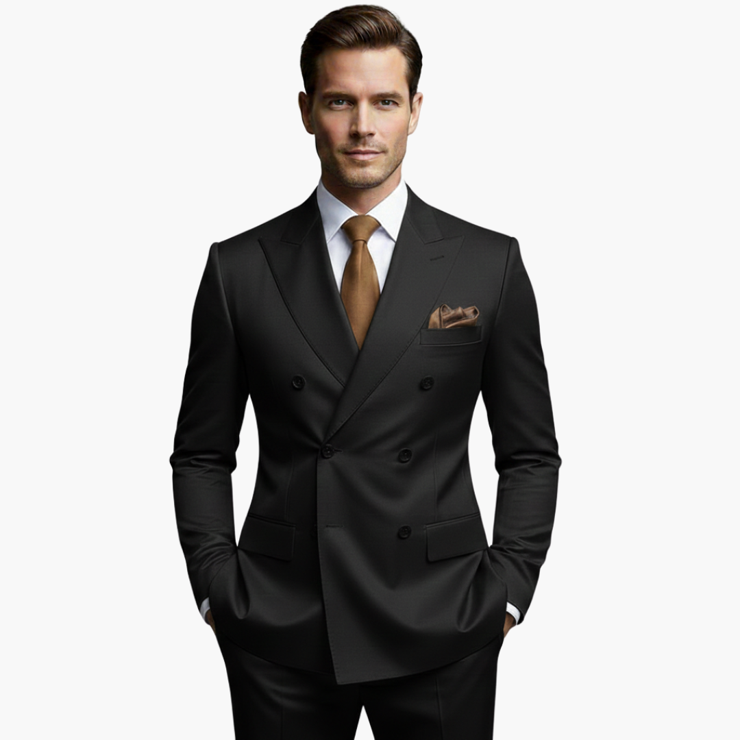 Casper | Herren Zweireiher Business Anzug - Black - Image 2