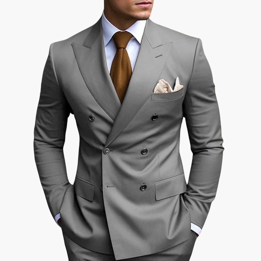 Casper | Herren Zweireiher Business Anzug - Black - Image 5