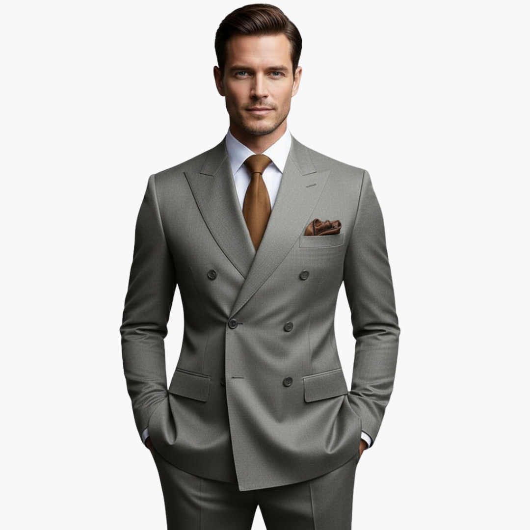 Casper | Herren Zweireiher Business Anzug - Black - Image 6