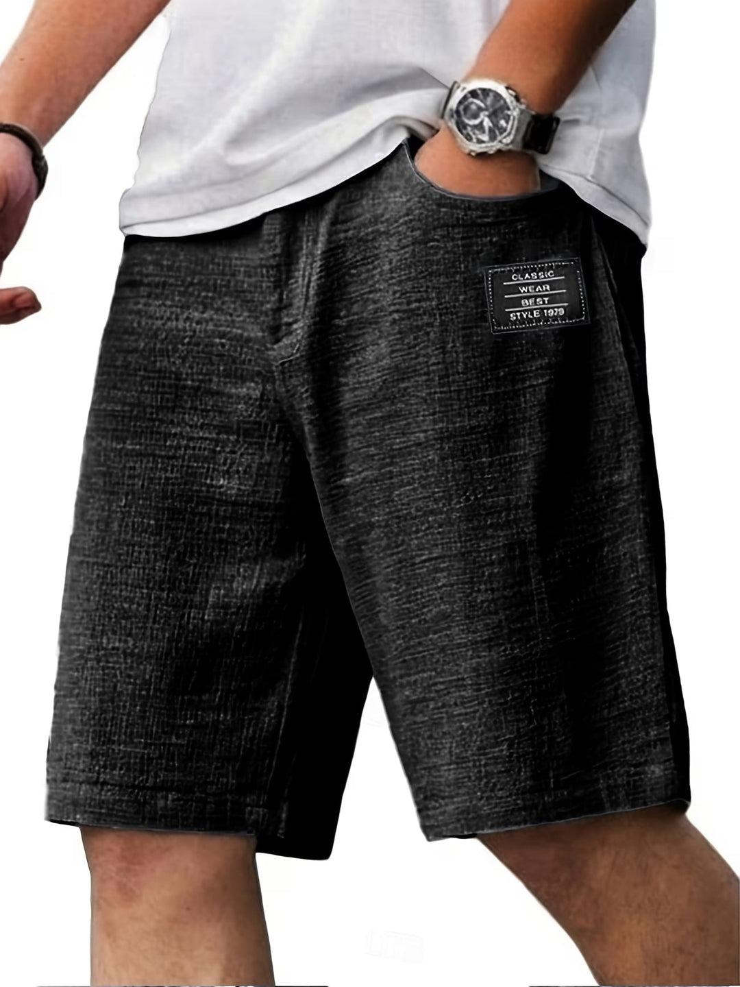 Caspian | Herren Freizeitshorts Relaxed Fit Kurze Hose - Dark Grey - Image 1