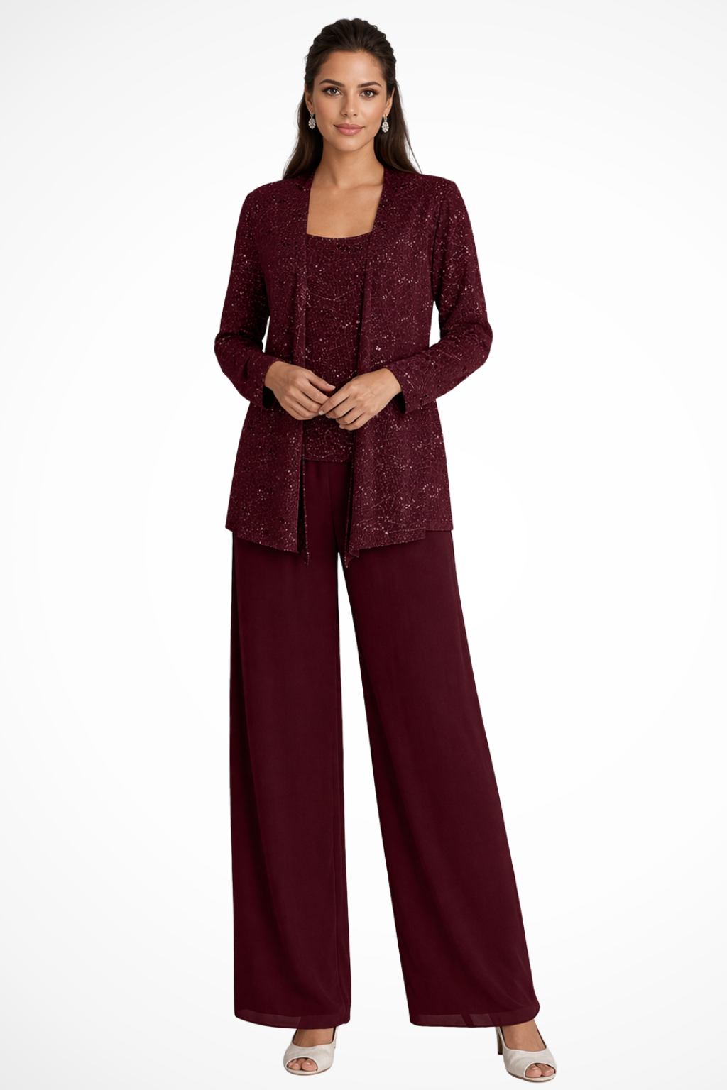 Cassiopeia | Damen Pailletten Anzug Set - Silver - Image 11