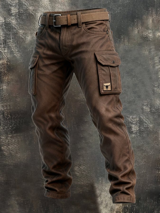 Kurt | Herren Cargohose Slim Fit Seitentaschen Label-Patch
