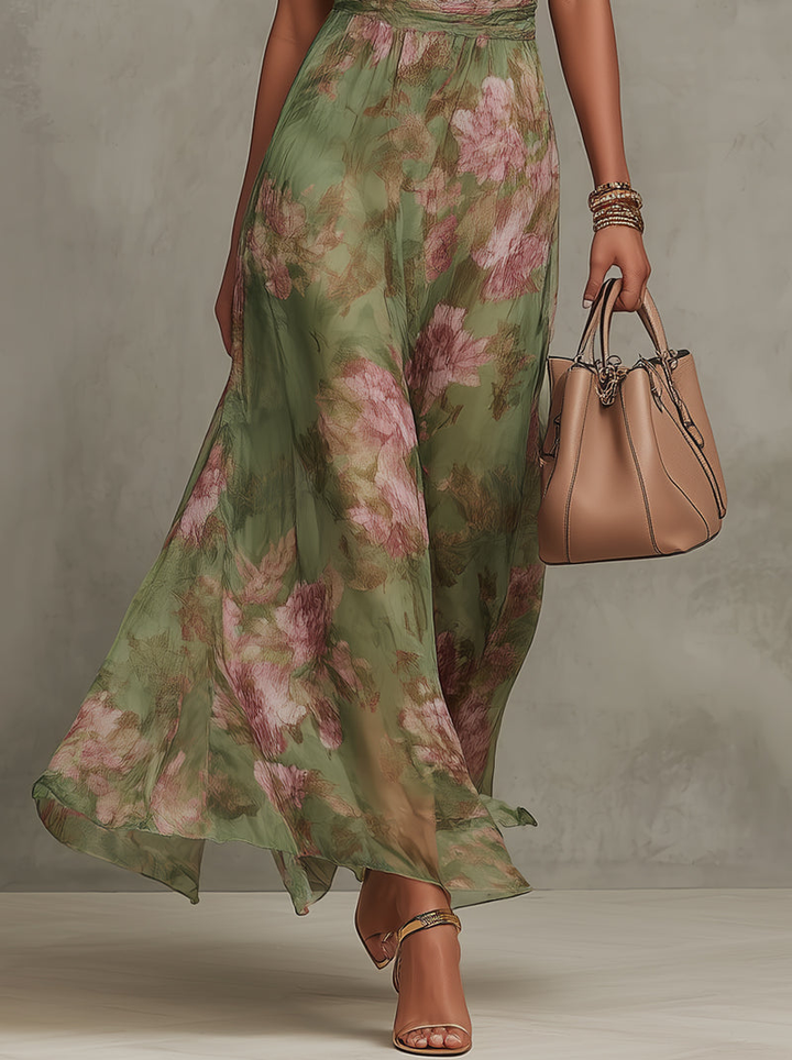 Celestina | Damen Neckholder Blumen Maxikleid - Floral - Image 4