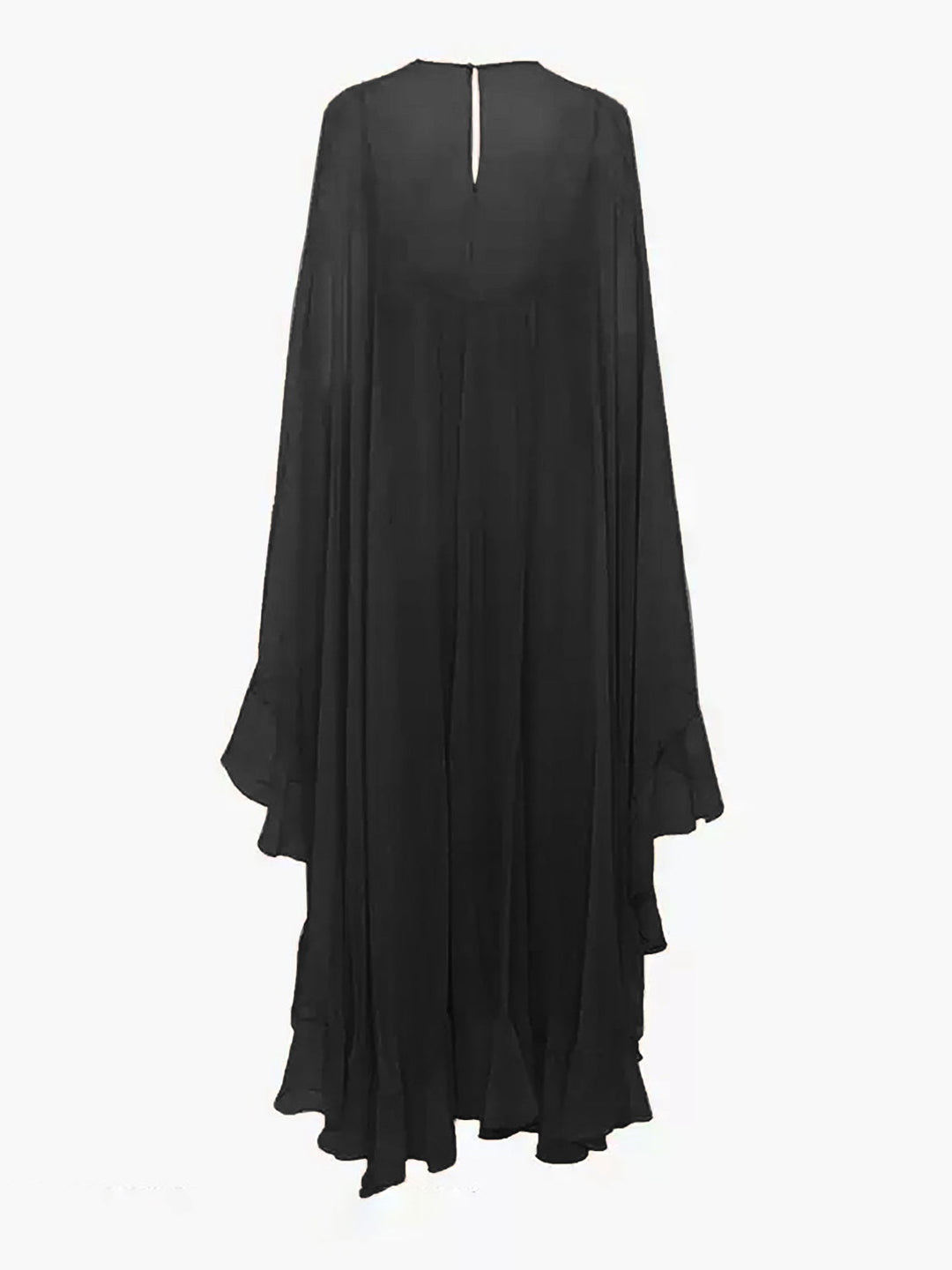 Seraphina | Damen Chiffon Maxikleid mit Umhang, Rüschen festlich