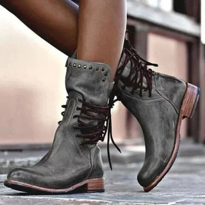 Clio | Damen Ankle Boot Schnürstiefel in Braun, max 70 - Brown - Image 2