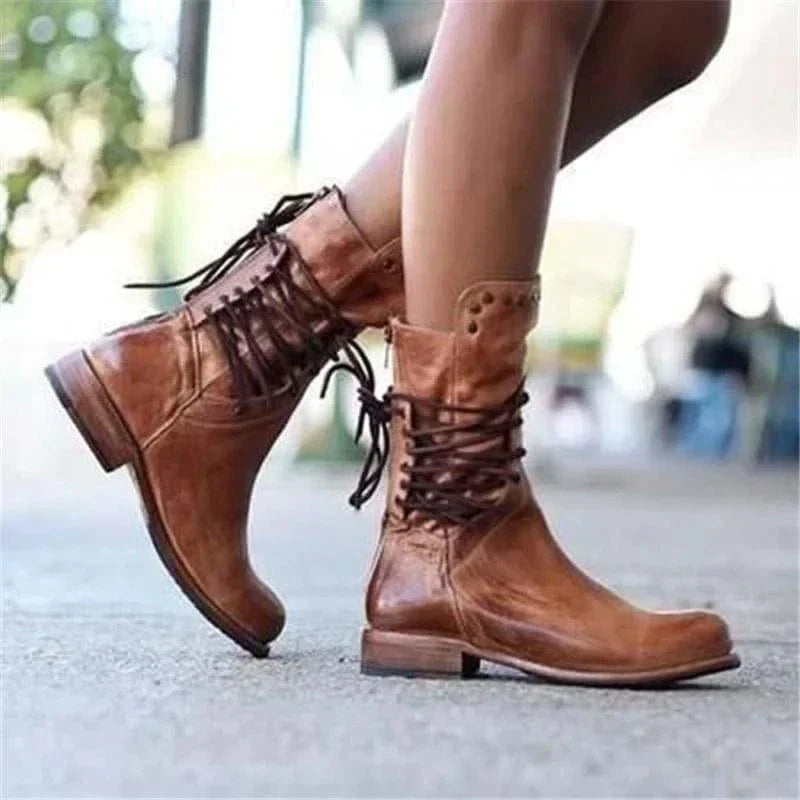 Clio | Damen Ankle Boot Schnürstiefel in Braun, max 70 - Brown - Image 4