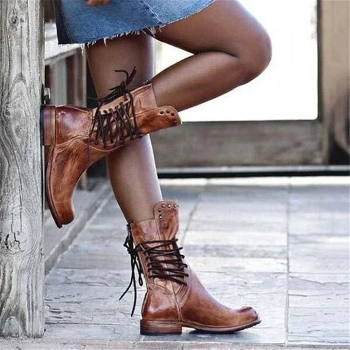 Clio | Damen Ankle Boot Schnürstiefel in Braun, max 70 - Brown - Image 5