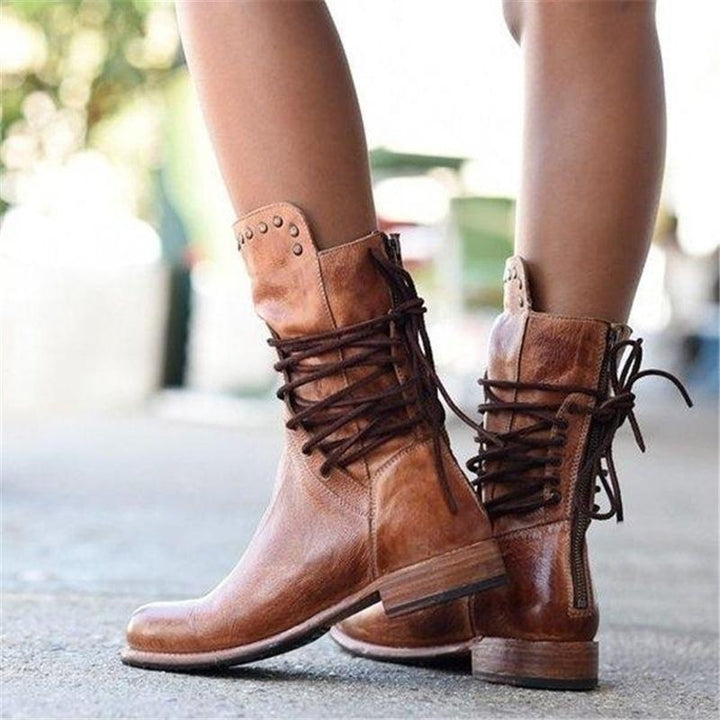 Clio | Damen Ankle Boot Schnürstiefel in Braun, max 70 - Brown - Image 7