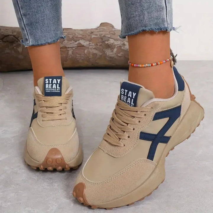 Curlie | Damen Retro Sneaker Schnürschuh Plateau Freizeitschuh