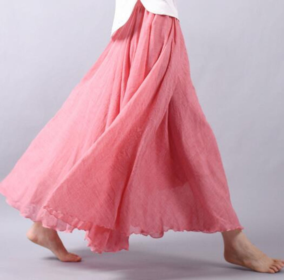Bella | Damen rock Maxi Fließend Elastischer Bund Sommer