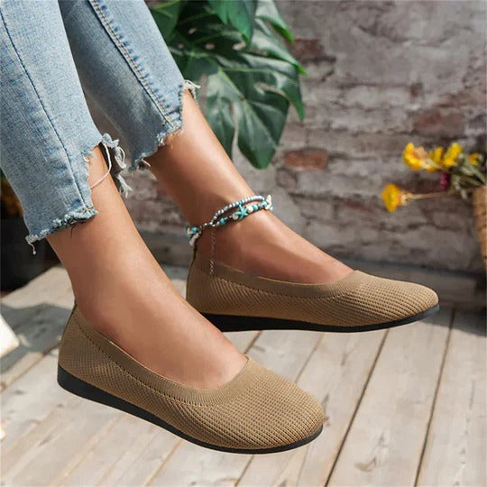 Nora | Damen Ballerinas flach, slip-on Hausschuhe Damen