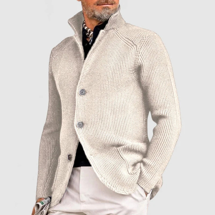 Jovel | Herren Strickjacke Blazer-Stil Knöpfe Strukturmuster