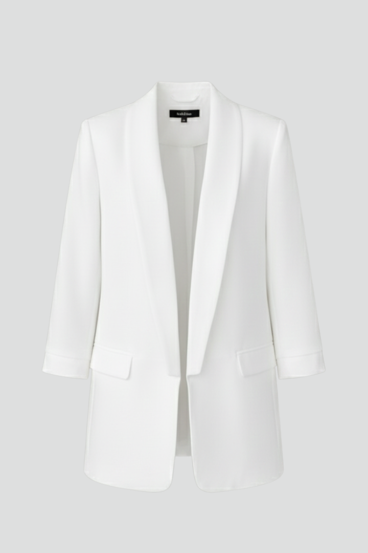 Cordelia | Damen Taillierter Langarm Blazer - White - Image 1