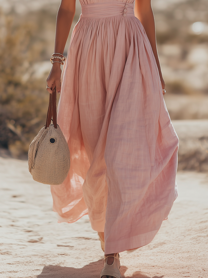 Cordua | Damen Neckholder Maxi Kleid - Pink - Image 14