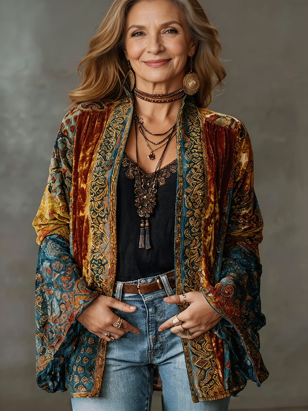 Cordula | Damen Boho Kimono Jacke - Image 1