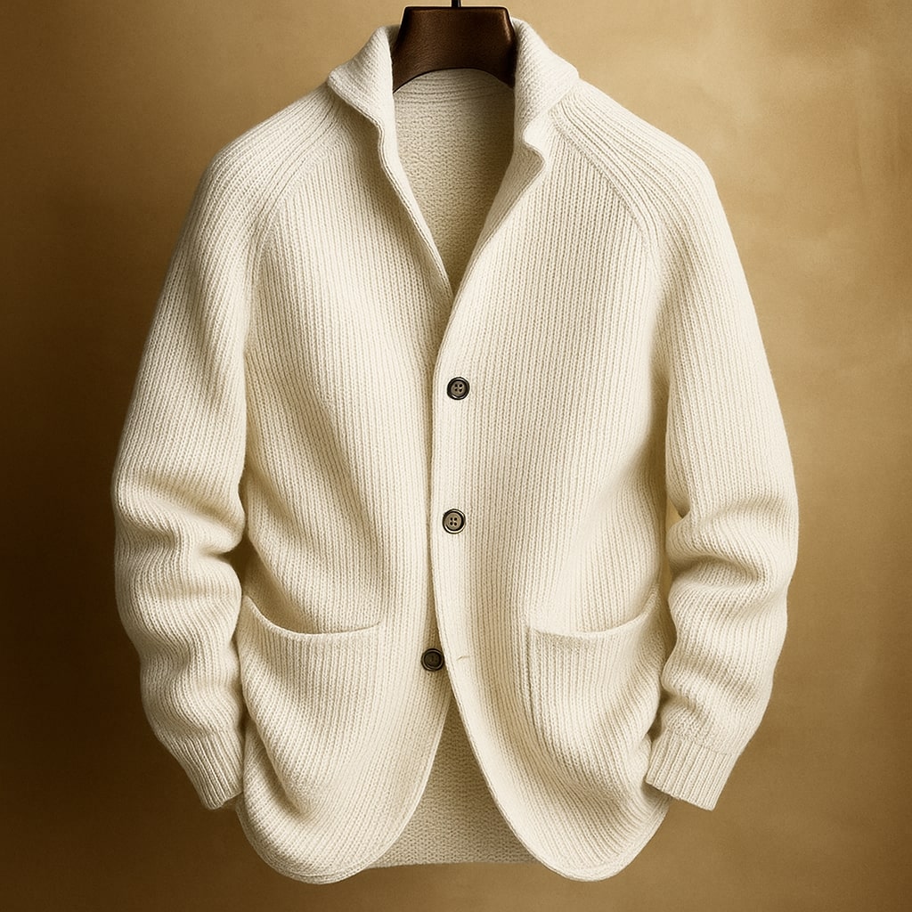 Corvinus | Herren Strickjacke Cardigan mit Knöpfen - Coral - Image 3