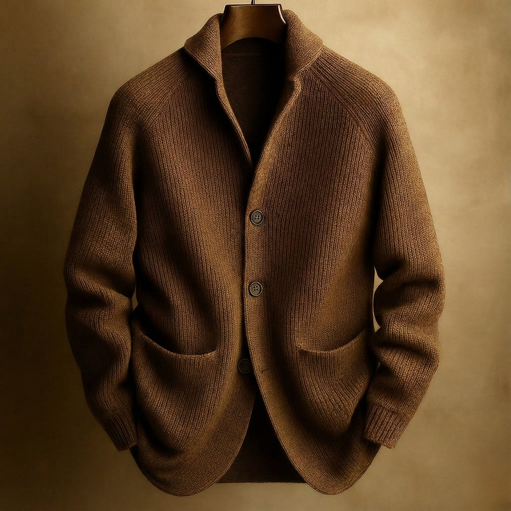 Corvinus | Herren Strickjacke Cardigan mit Knöpfen - Coral - Image 4