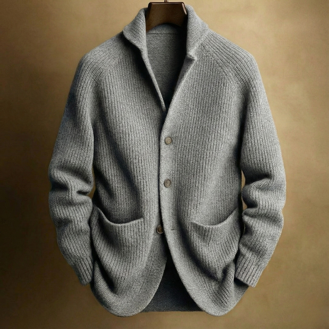 Corvinus | Herren Strickjacke Cardigan mit Knöpfen - Coral - Image 5