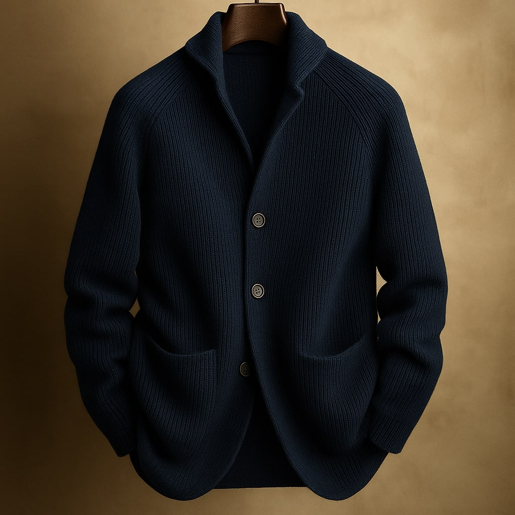 Corvinus | Herren Strickjacke Cardigan mit Knöpfen - Coral - Image 6
