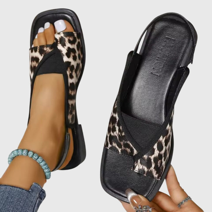 Mila | Damen Sandalen Flach Slingback Offen Sommer Komfortschuhe