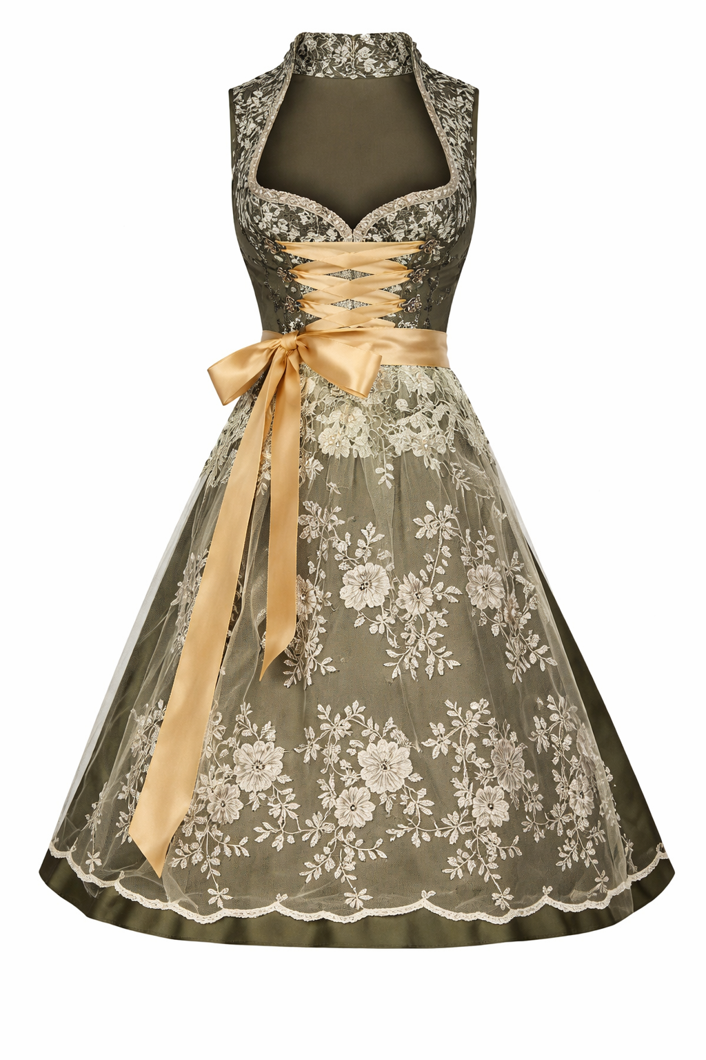 Lieselotte | Damen Dirndl Oktoberfest Kleid mit Schürze - Black - Image 4