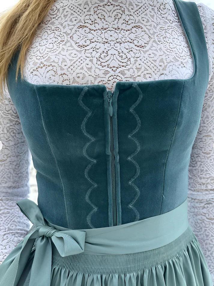 Lieselotte | Damen Dirndl Oktoberfest Midi-Kleid - Teal - Image 2