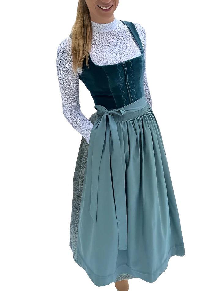 Lieselotte | Damen Dirndl Oktoberfest Midi-Kleid - Teal - Image 1