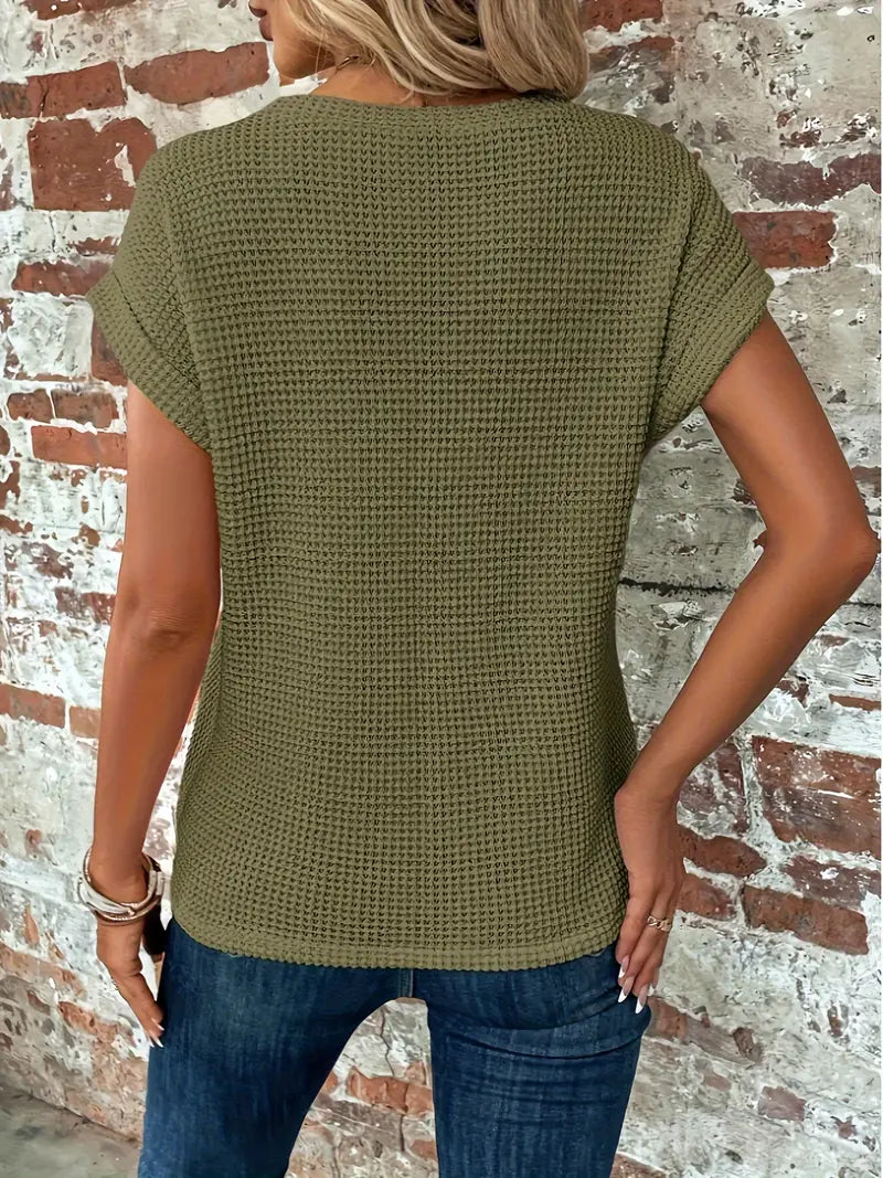 Eza | Damen T-Shirt Kurzarm Twist-Saum Rundhals
