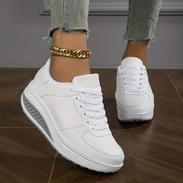 Nova | Damen Plateau Sneaker mit Schnürung Freizeitschuhe