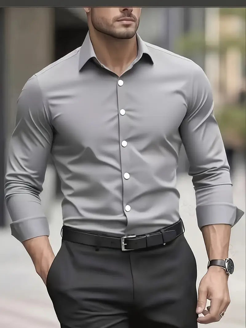 Marc | Herren Businesshemd Slim Fit Langarm Knopfleiste