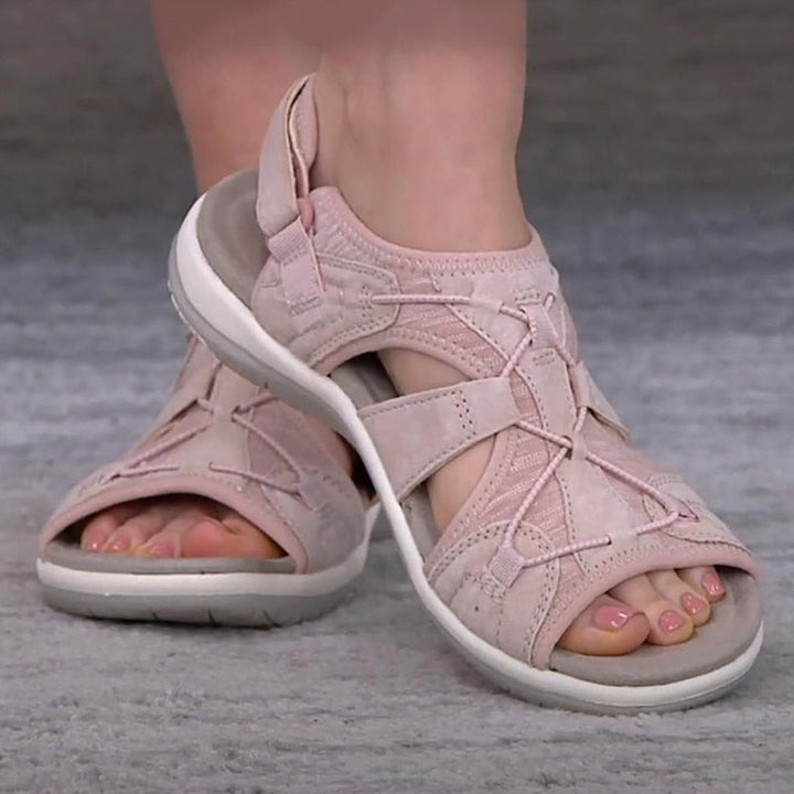 Luna | Damen Sandalen mit Klettverschluss Offene Sommersandalen