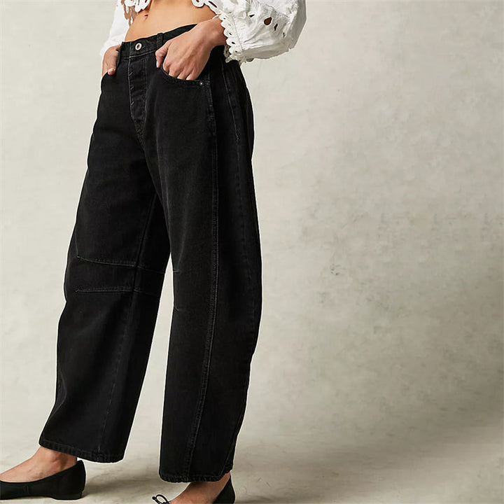 Fessa | Damen Barrel Jeans Low Waist Wide Leg
