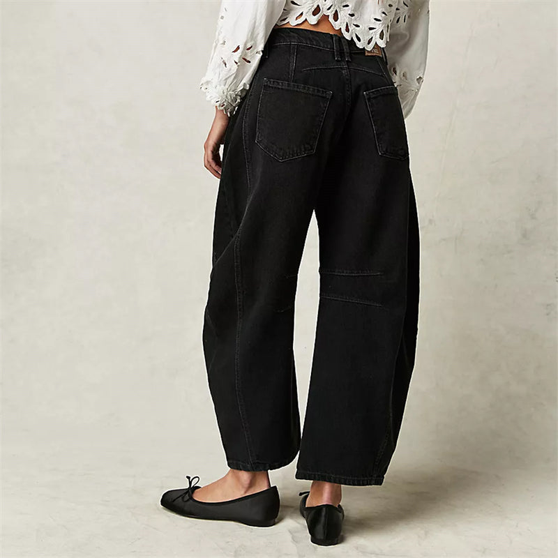 Fessa | Damen Barrel Jeans Low Waist Wide Leg