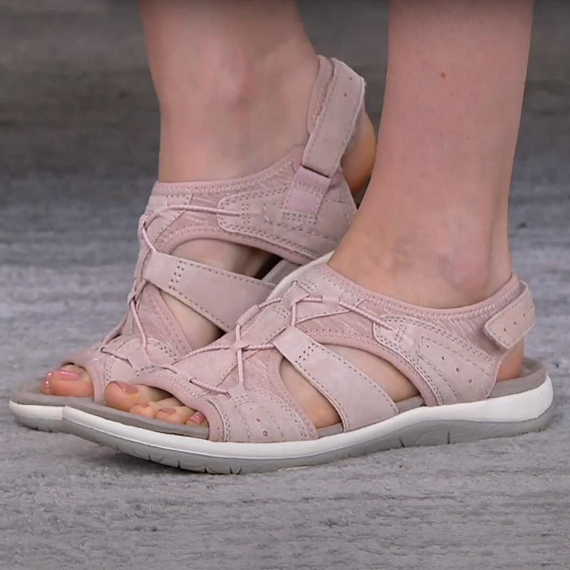 Luna | Damen Sandalen mit Klettverschluss Offene Sommersandalen
