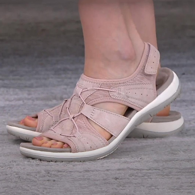 Luna | Damen Sandalen mit Klettverschluss Offene Sommersandalen