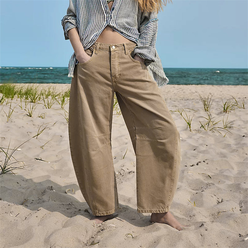 Fessa | Damen Barrel Jeans Low Waist Wide Leg